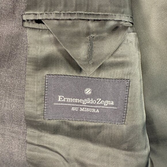 Ermenegildo Zegna Su Misura Blazer Men Size US 52L EUR 62L Gray Wool Switzerland - Picture 8 of 12